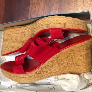 Italian Shoemakers women's sandals, size 10, red